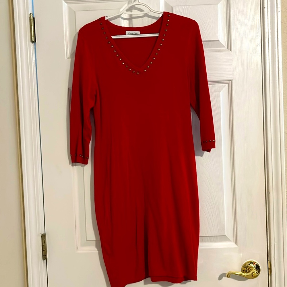 Red dress by CK.